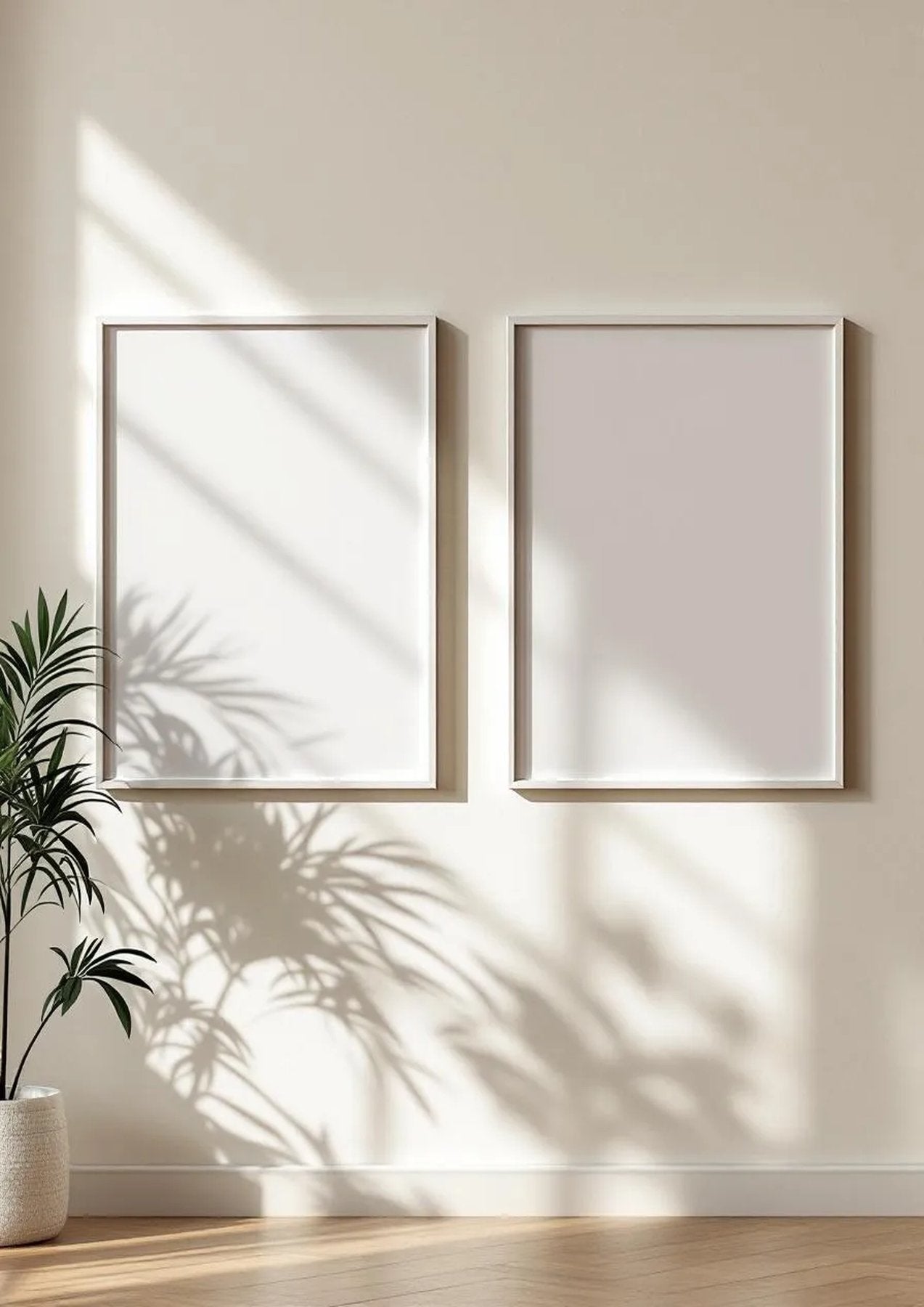 Frame Frame Display Mockup — White Frame Portrait 2:3 — Perspective View — #00024 | MockupBulk