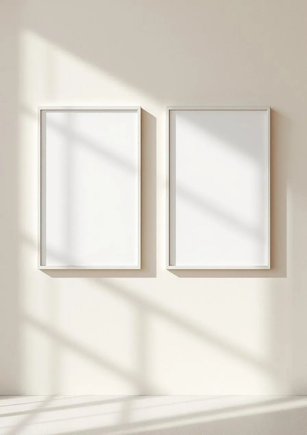 Frame Wall Art Mockup — White Frame A-Series (A4 / A3) — Perspective View — #00024 | MockupBulk