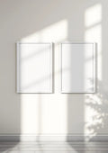 Frame High-Res Frame Mockup — White Frame Portrait 2:3 — Perspective View — #00027 | MockupBulk