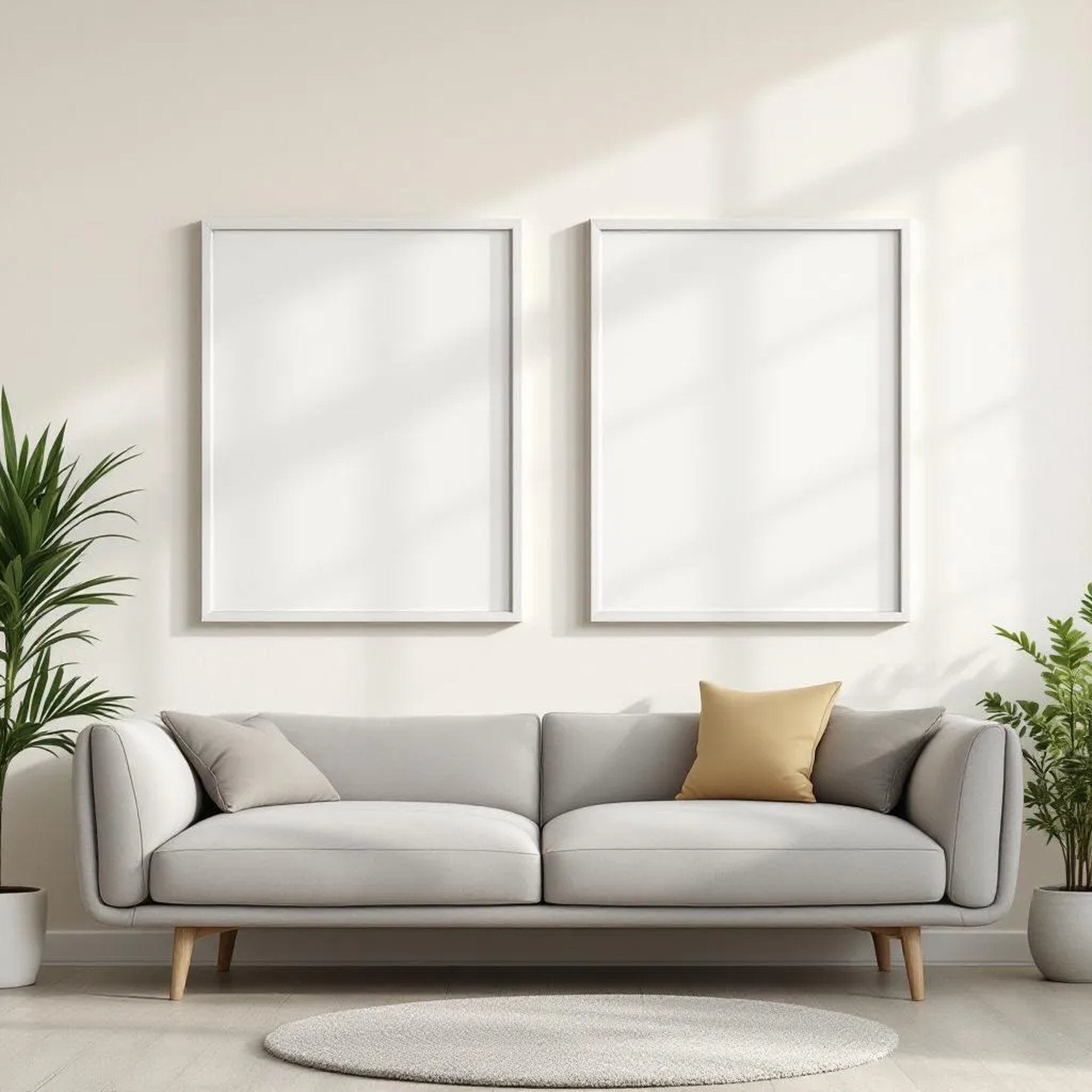 Frame Wall Art Mockup — Plain Square Frame Square 1:1 — Perspective View — #00028 | MockupBulk