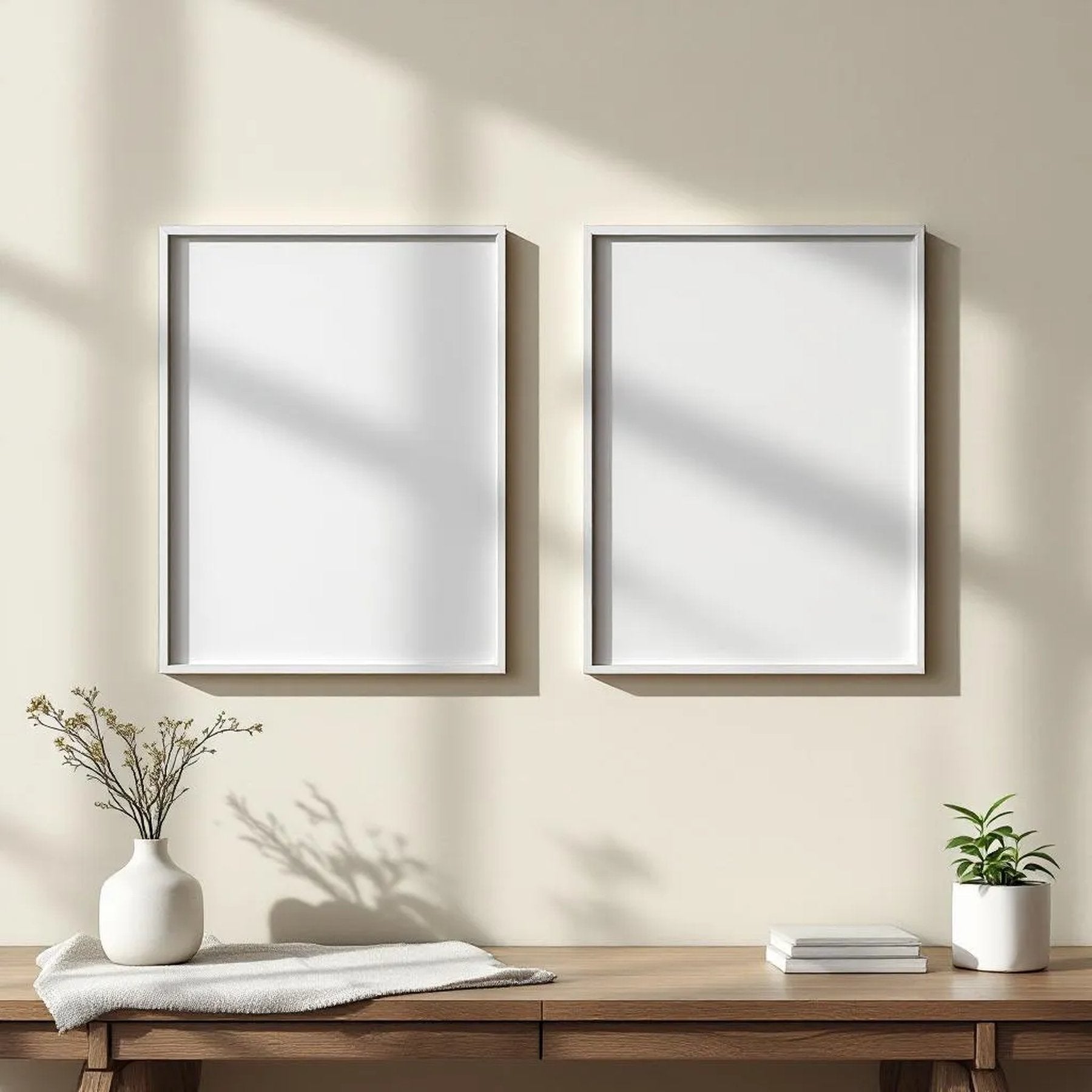Frame Premium Interior Mockup — Plain Square Frame Portrait 2:3 — Perspective View — #00034 | MockupBulk