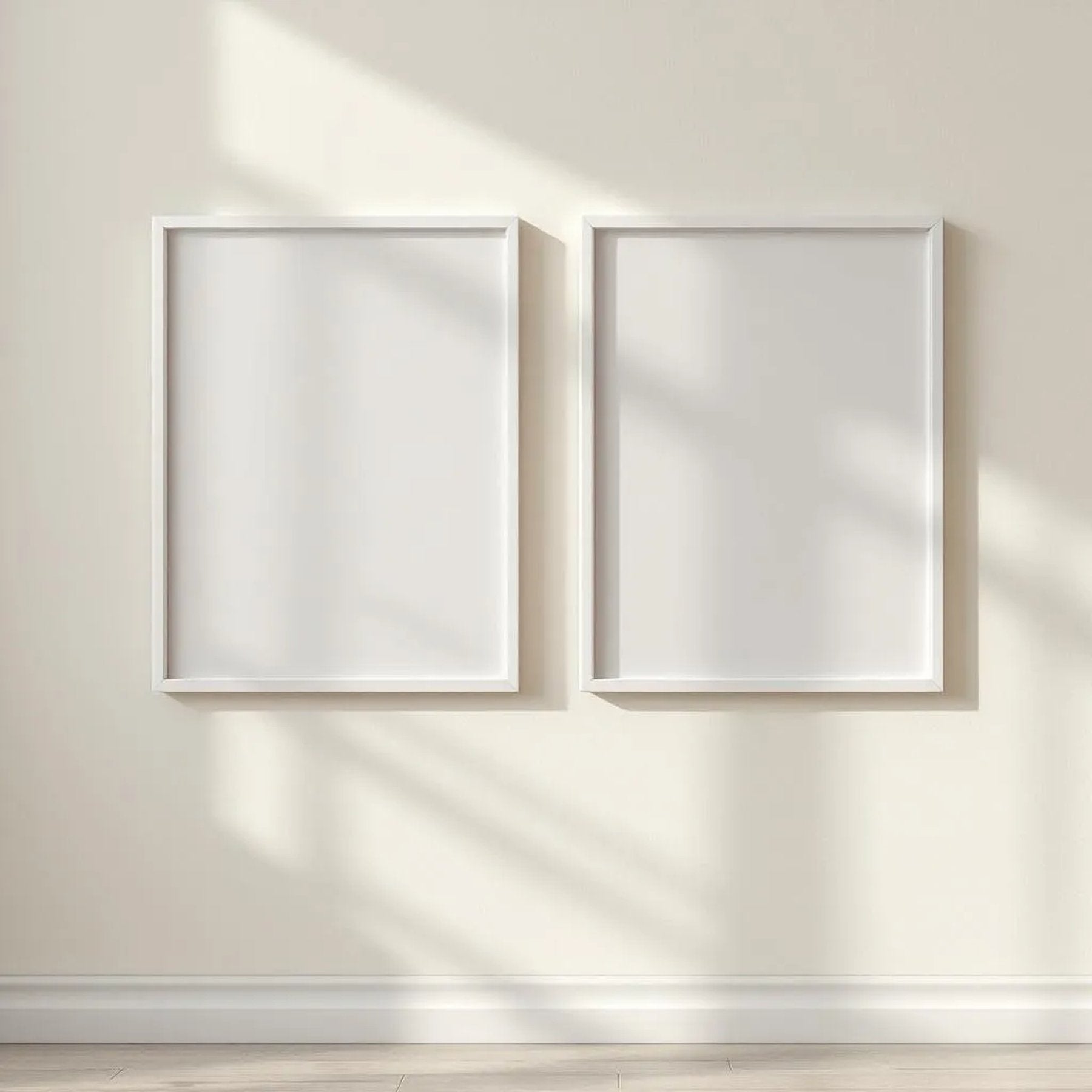 Frame Wall Art Mockup — Plain Square Frame Portrait 2:3 — Perspective View — #00037 | MockupBulk