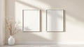 Frame High-Res Frame Mockup — White Frame Square 1:1 — Perspective View — #00038 | MockupBulk
