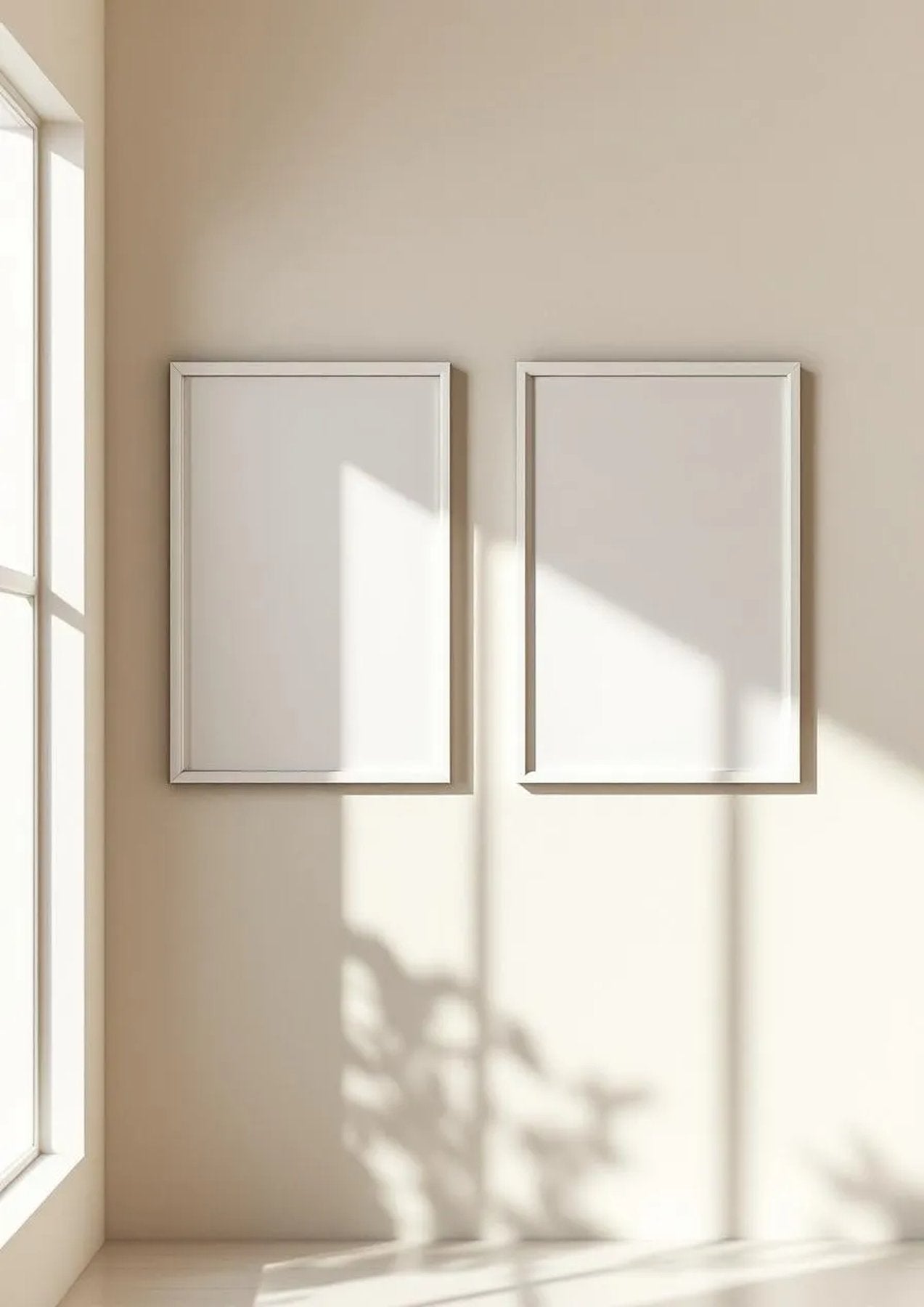 Frame High-Res Frame Mockup — White Frame Portrait 2:3 — Perspective View — #00039 | MockupBulk