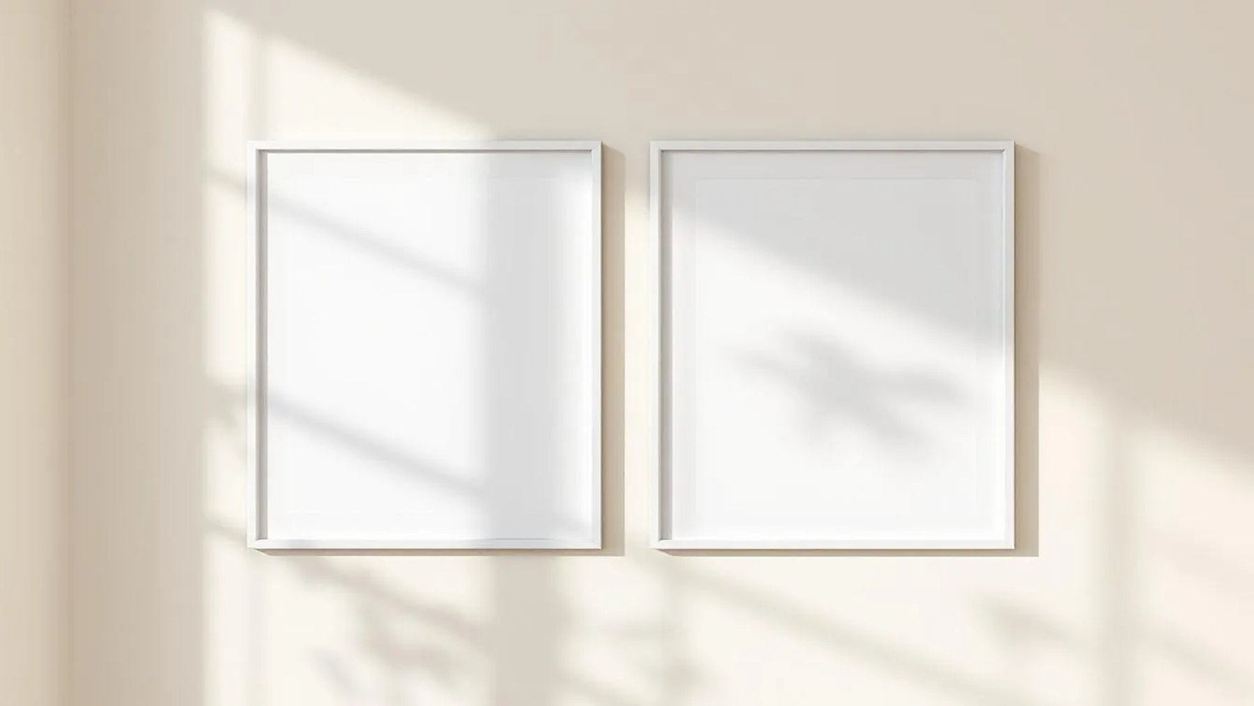 Frame Professional Frame Mockup — White Frame Square 1:1 — Perspective View — #00041 | MockupBulk