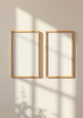 Frame Professional Frame Mockup — Natural Oak Frame Portrait 2:3 — Perspective View — #00045 | MockupBulk
