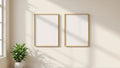Frame Interior Frame Mockup — Natural Oak Frame Square 1:1 — Perspective View — #00047 | MockupBulk