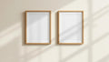 Frame Premium Interior Mockup — Natural Oak Frame Portrait 2:3 — Perspective View — #00050 | MockupBulk