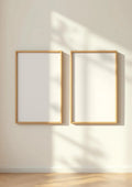 Frame Professional Frame Mockup — Natural Oak Frame Portrait 2:3 — Perspective View — #00051 | MockupBulk
