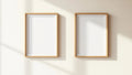 Frame Room Scene Mockup — Natural Oak Frame Square 1:1 — Perspective View — #00053 | MockupBulk