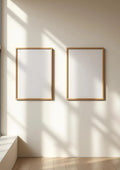 Frame Editorial Room Mockup — Natural Oak Frame Portrait 2:3 — Perspective View — #00057 | MockupBulk