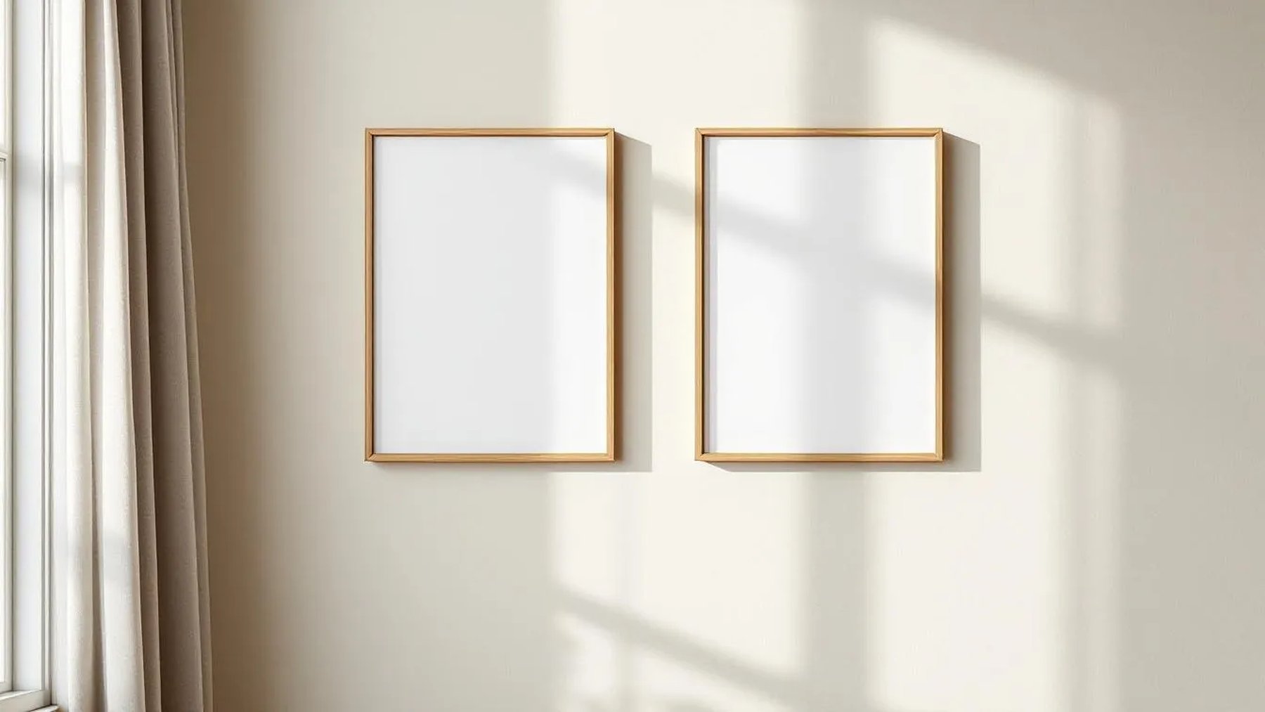 Frame High-Res Frame Mockup — Natural Oak Frame Square 1:1 — Perspective View — #00059 | MockupBulk