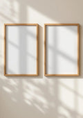 Frame Lifestyle Frame Mockup — Natural Oak Frame Portrait 2:3 — Perspective View — #00060 | MockupBulk