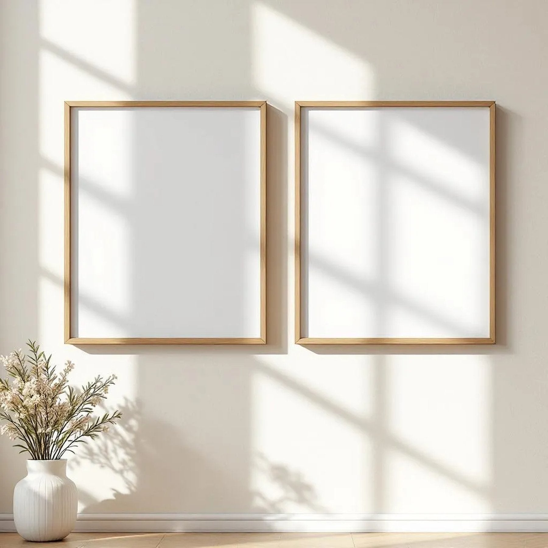 Frame Room Scene Mockup — Plain Square Frame Portrait 2:3 — Perspective View — #00061 | MockupBulk