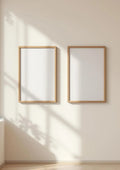 Frame Interior Frame Mockup — Natural Oak Frame Portrait 2:3 — Perspective View — #00063 | MockupBulk