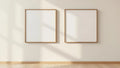 Frame Wall Art Mockup — Walnut Frame A-Series (A4 / A3) — Perspective View — #00065 | MockupBulk
