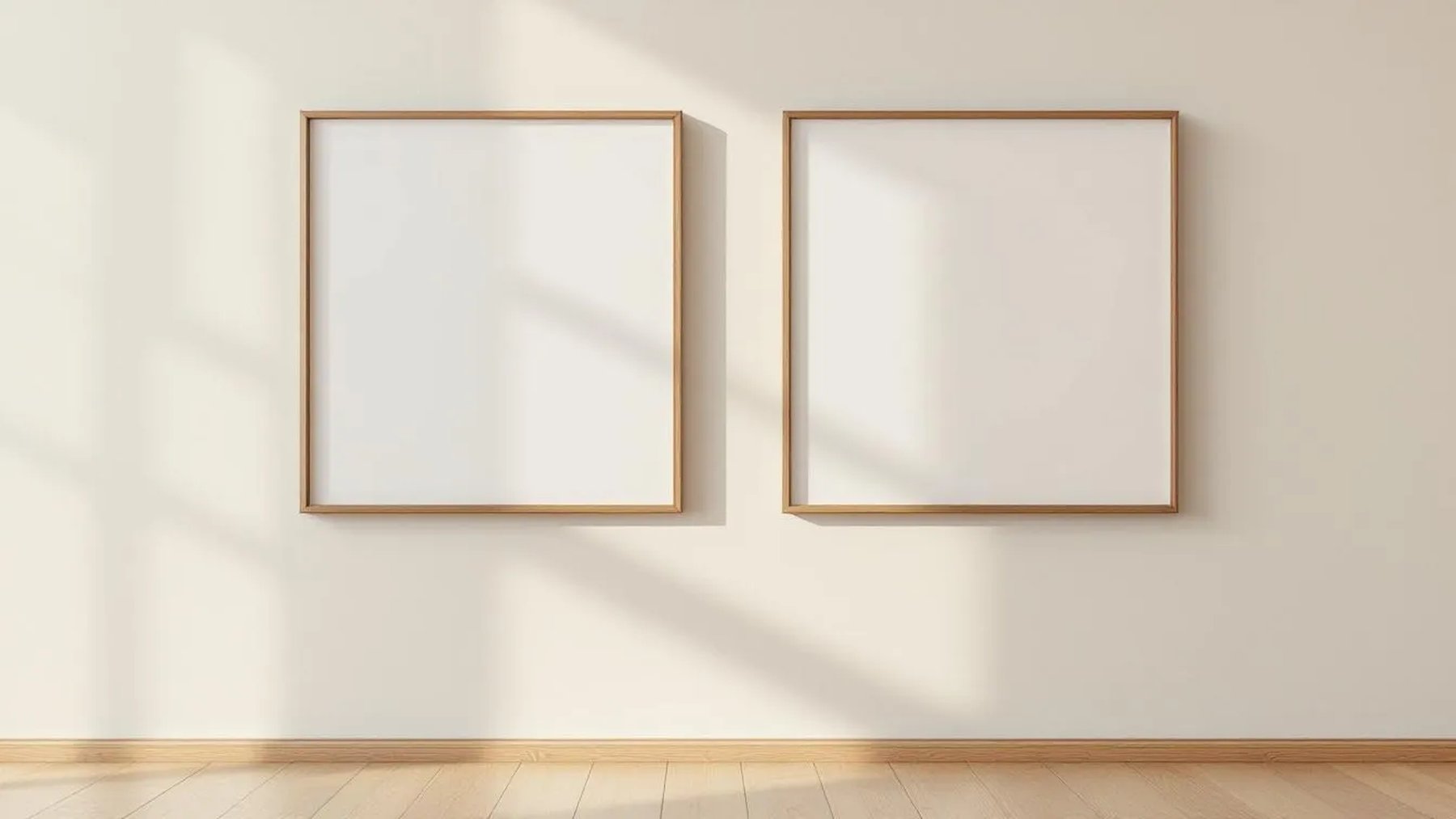 Frame Wall Art Mockup — Walnut Frame A-Series (A4 / A3) — Perspective View — #00065 | MockupBulk