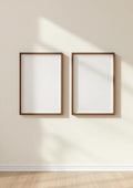 Frame High-Res Frame Mockup — Walnut Frame Portrait 5:7 — Perspective View — #00072 | MockupBulk