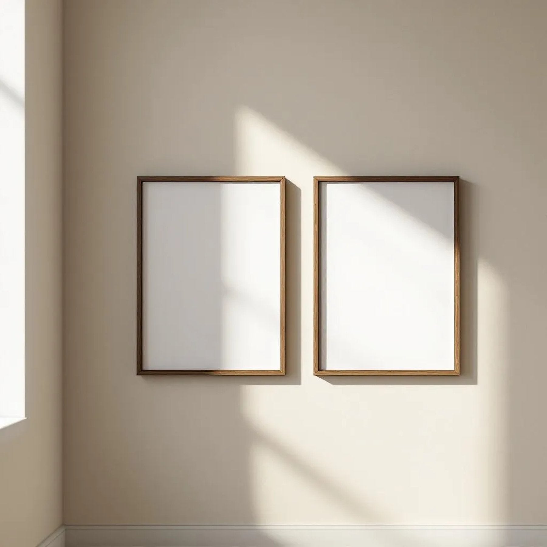 Frame Room Scene Mockup — Plain Square Frame A-Series (A4 / A3) — Perspective View — #00073 | MockupBulk