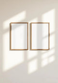 Frame Frame Display Mockup — Walnut Frame Portrait 2:3 — Perspective View — #00075 | MockupBulk