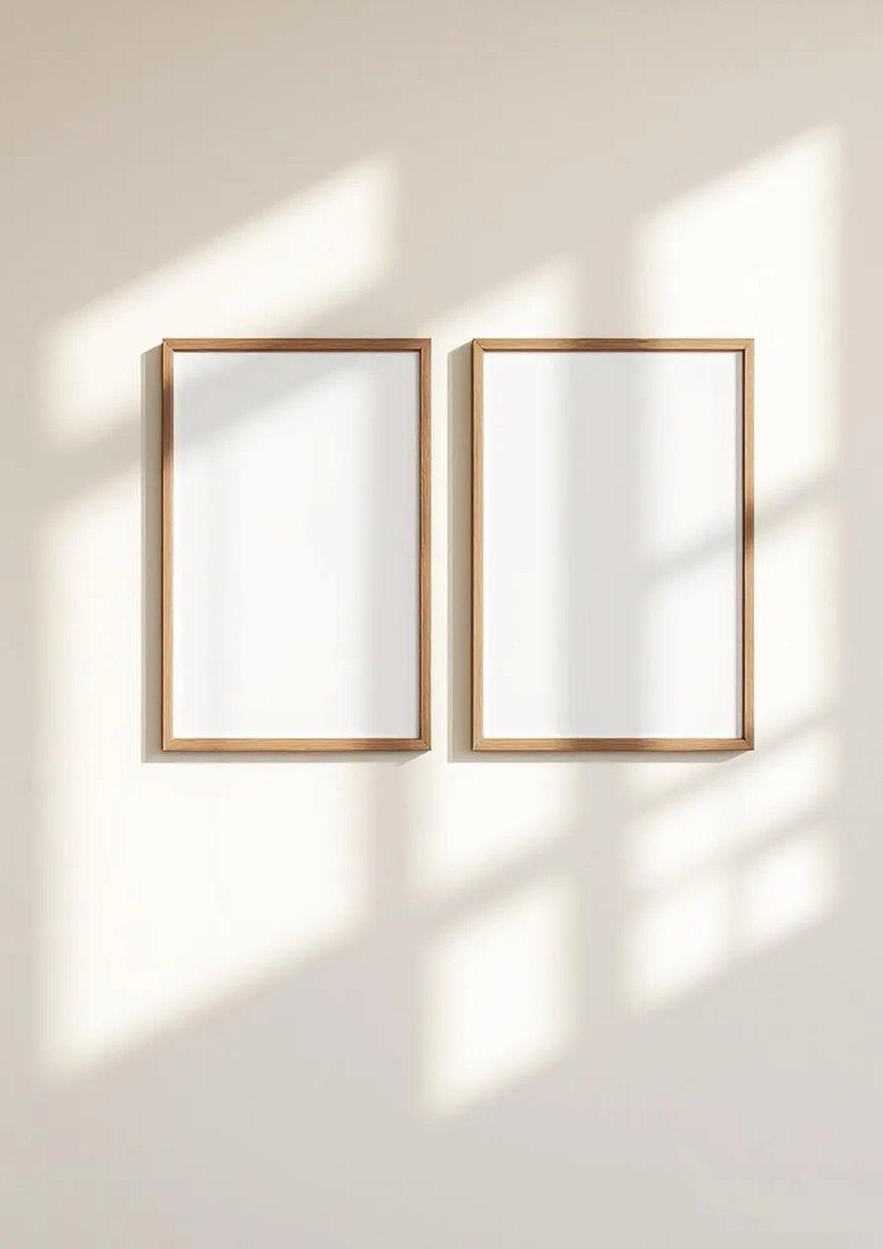 Frame Frame Display Mockup — Walnut Frame Portrait 2:3 — Perspective View — #00075 | MockupBulk