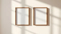 Frame Lifestyle Frame Mockup — Walnut Frame Landscape 3:4 — Perspective View — #00077 | MockupBulk