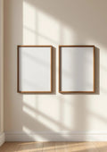 Frame Editorial Room Mockup — Walnut Frame Portrait 2:3 — Perspective View — #00081 | MockupBulk