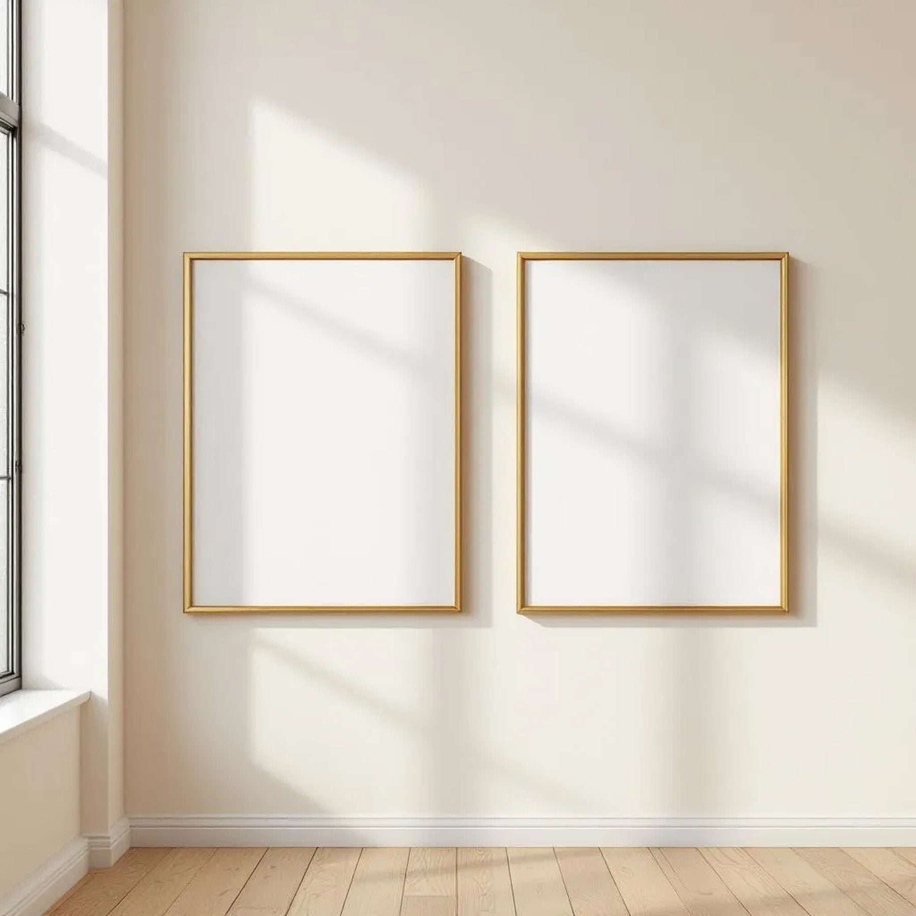 Frame Room Scene Mockup — Plain Square Frame Portrait 2:3 — Perspective View — #00085 | MockupBulk