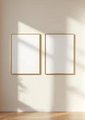 Frame Premium Interior Mockup — Gold Frame Portrait 2:3 — Perspective View — #00087 | MockupBulk