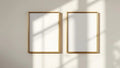 Frame Editorial Room Mockup — Gold Frame Portrait 2:3 — Perspective View — #00089 | MockupBulk