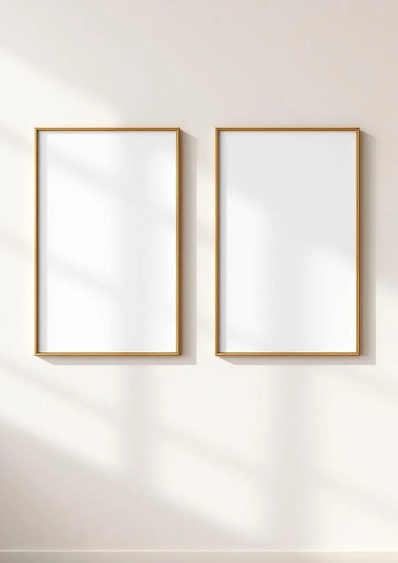 Frame Styled Room Mockup — Gold Frame Landscape 3:4 — Perspective View — #00090 | MockupBulk