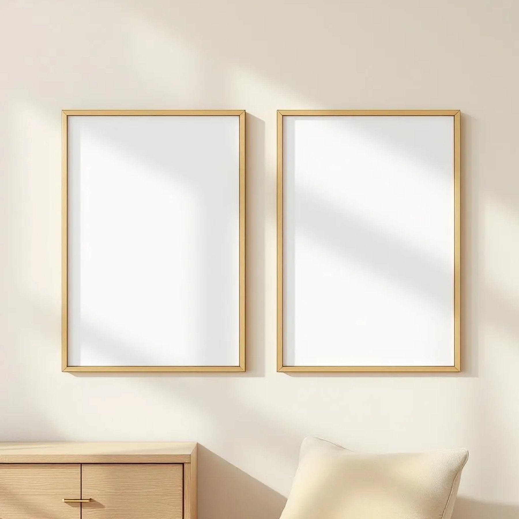 Frame Wall Art Mockup — Plain Square Frame Square 1:1 — Perspective View — #00091 | MockupBulk
