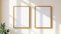 Frame Frame Display Mockup — Gold Frame Portrait 2:3 — Perspective View — #00092 | MockupBulk
