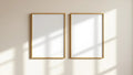 Frame Professional Frame Mockup — Gold Frame Landscape 3:4 — Perspective View — #00098 | MockupBulk