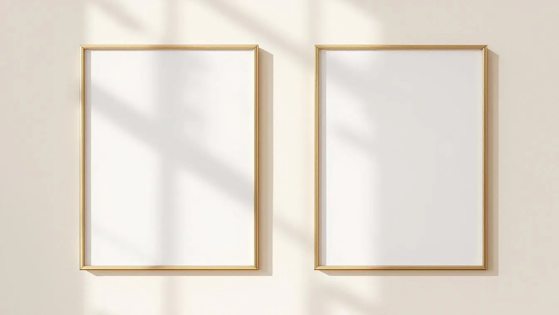 Frame High-Res Frame Mockup — Gold Frame Square 1:1 — Perspective View — #00101 | MockupBulk