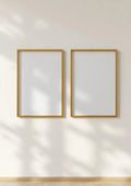 Frame Wall Art Mockup — Gold Frame Portrait 2:3 — Perspective View — #00102 | MockupBulk
