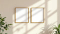 Frame Professional Frame Mockup — Gold Frame Square 1:1 — Perspective View — #00104 | MockupBulk