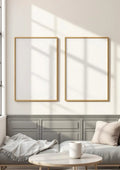 Frame Interior Frame Mockup — Gold Frame Portrait 2:3 — Perspective View — #00105 | MockupBulk