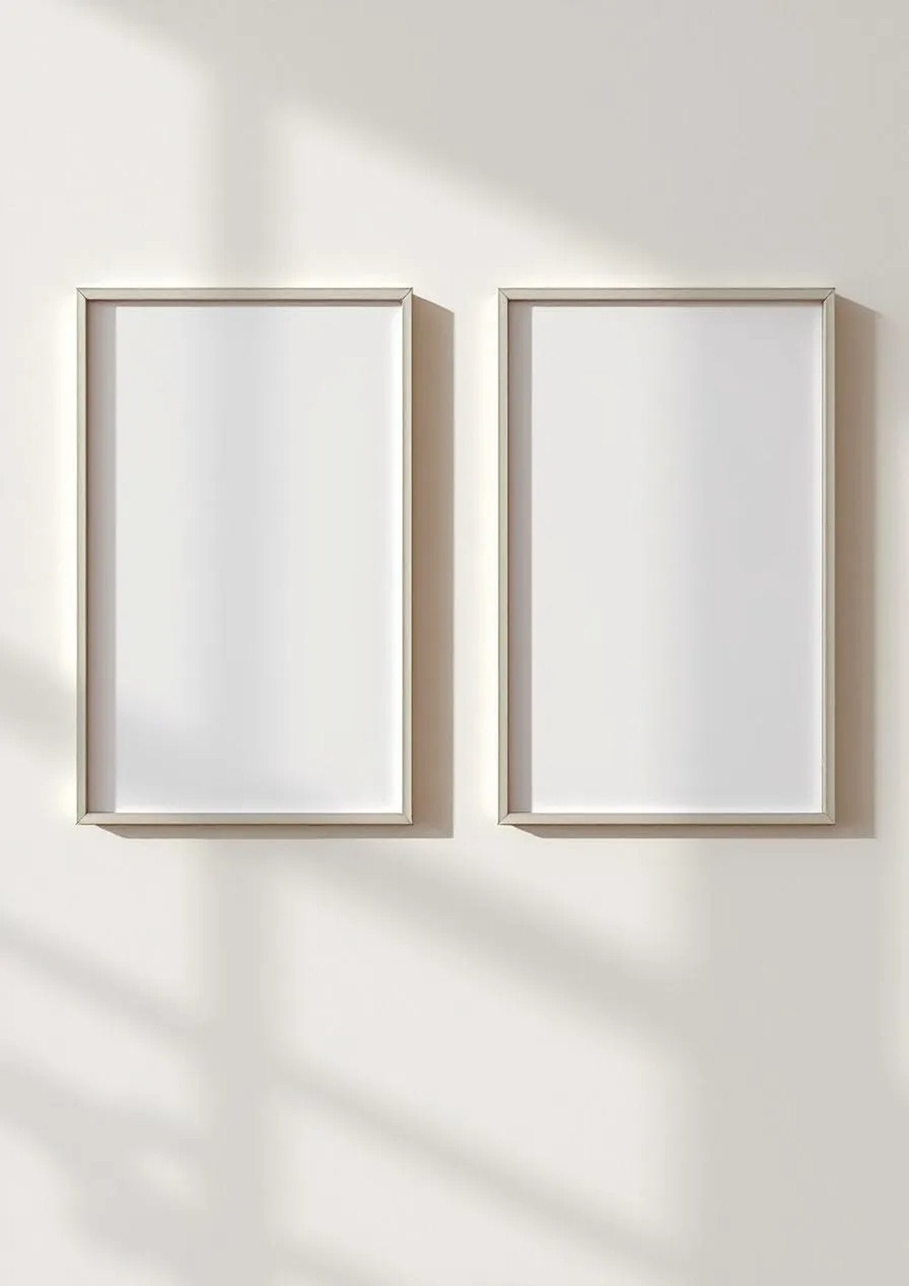 Frame High-Res Frame Mockup — Silver Frame Portrait 2:3 — Perspective View — #00117 | MockupBulk