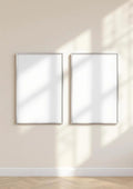 Frame Interior Frame Mockup — Silver Frame Portrait 4:5 — Perspective View — #00120 | MockupBulk