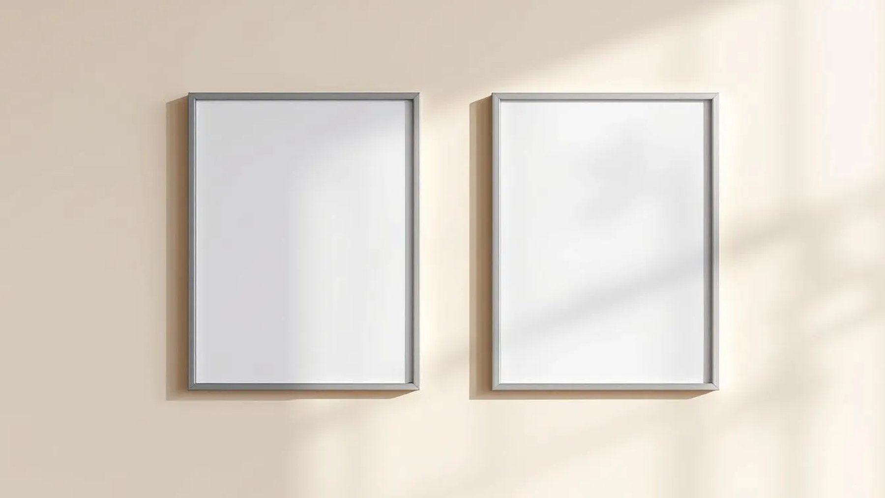 Frame Editorial Room Mockup — Silver Frame Square 1:1 — Perspective View — #00122 | MockupBulk