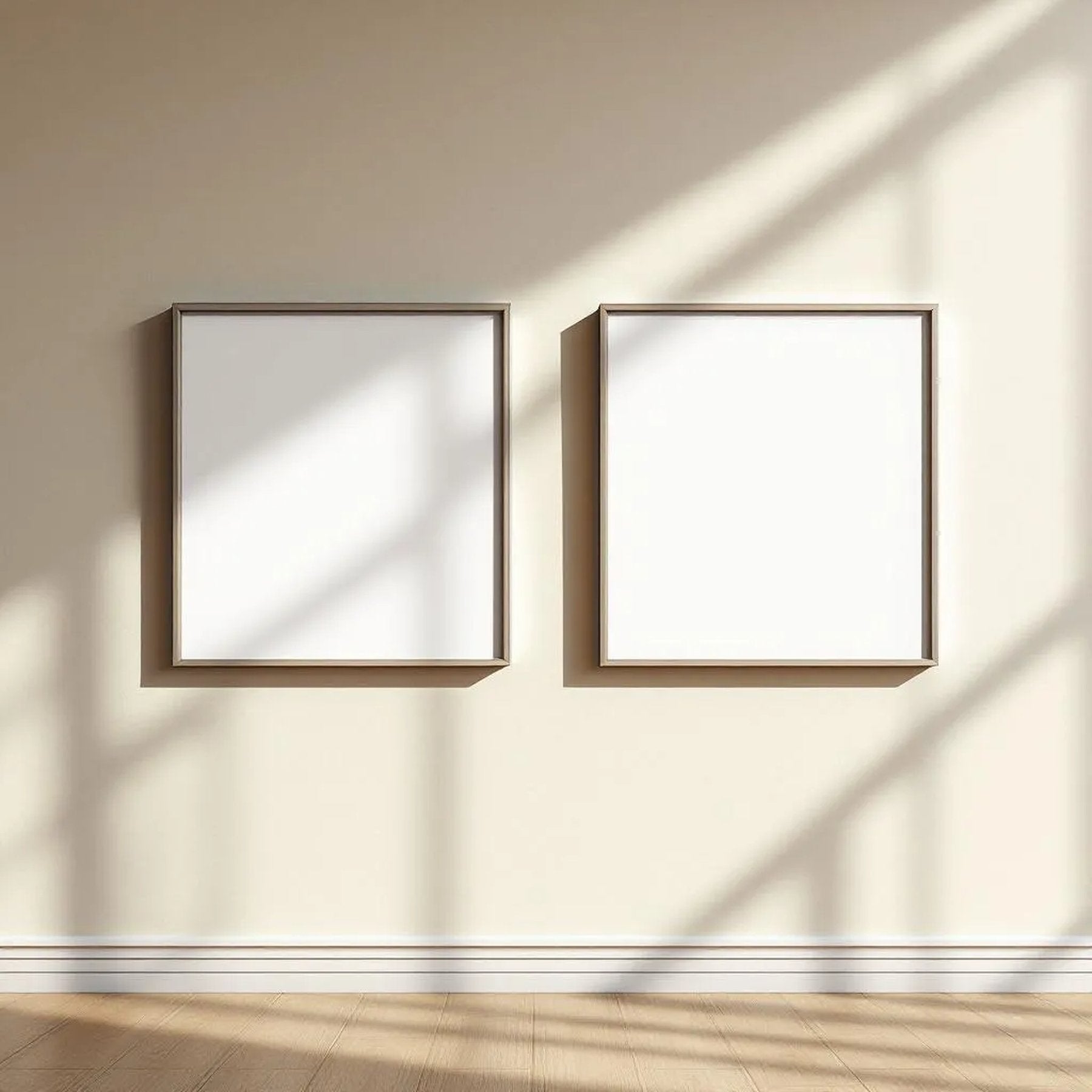 Frame Interior Frame Mockup — Plain Square Frame Portrait 2:3 — Perspective View — #00124 | MockupBulk