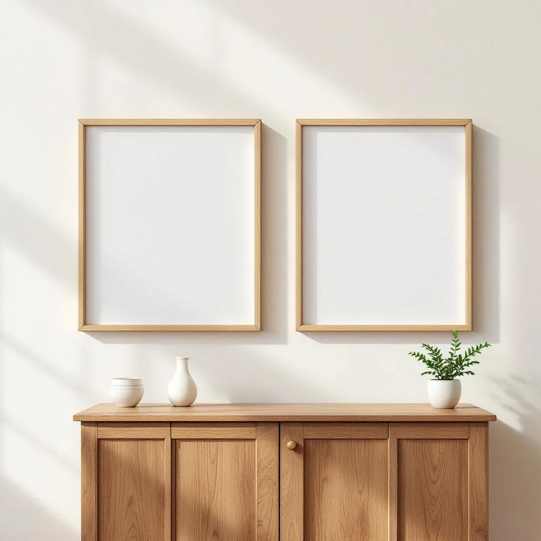 Frame Wall Art Mockup — Plain Square Frame Square 1:1 — Perspective View — #00127 | MockupBulk