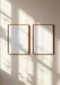 Frame Room Scene Mockup — Raw Pine Frame Portrait 2:3 — Perspective View — #00129 | MockupBulk