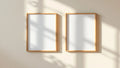 Frame Wall Art Mockup — Raw Pine Frame Portrait 2:3 — Perspective View — #00134 | MockupBulk