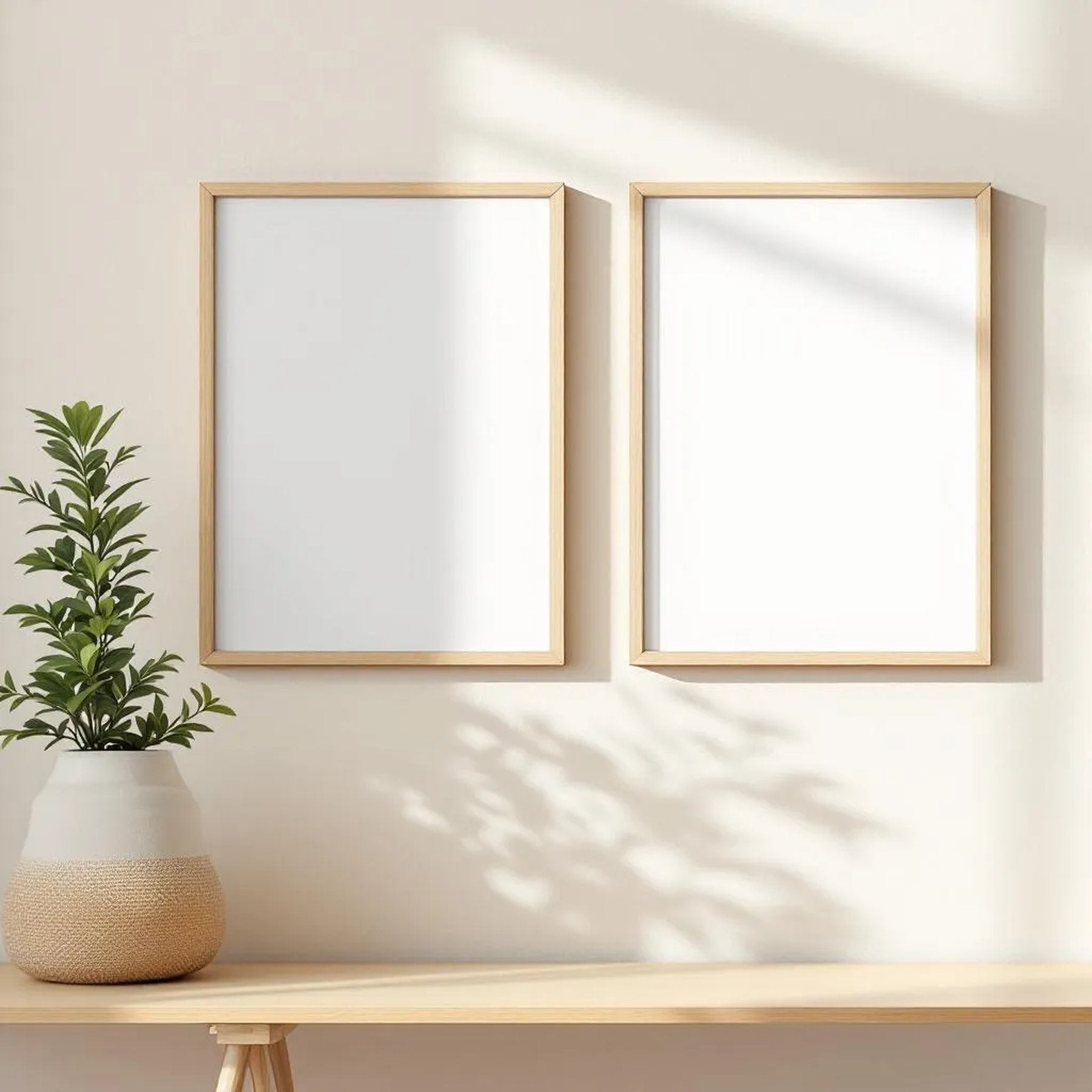 Frame Wall Art Mockup — Plain Square Frame Portrait 2:3 — Perspective View — #00139 | MockupBulk