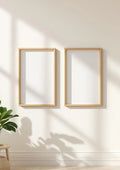 Frame Styled Room Mockup — Raw Pine Frame Landscape 3:4 — Perspective View — #00144 | MockupBulk