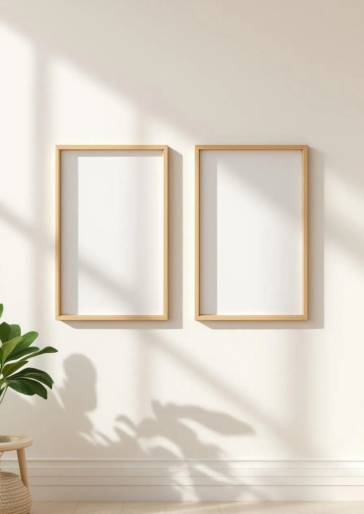 Frame Styled Room Mockup — Raw Pine Frame Landscape 3:4 — Perspective View — #00144 | MockupBulk