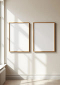 Frame Interior Frame Mockup — Raw Pine Frame Portrait 2:3 — Perspective View — #00147 | MockupBulk
