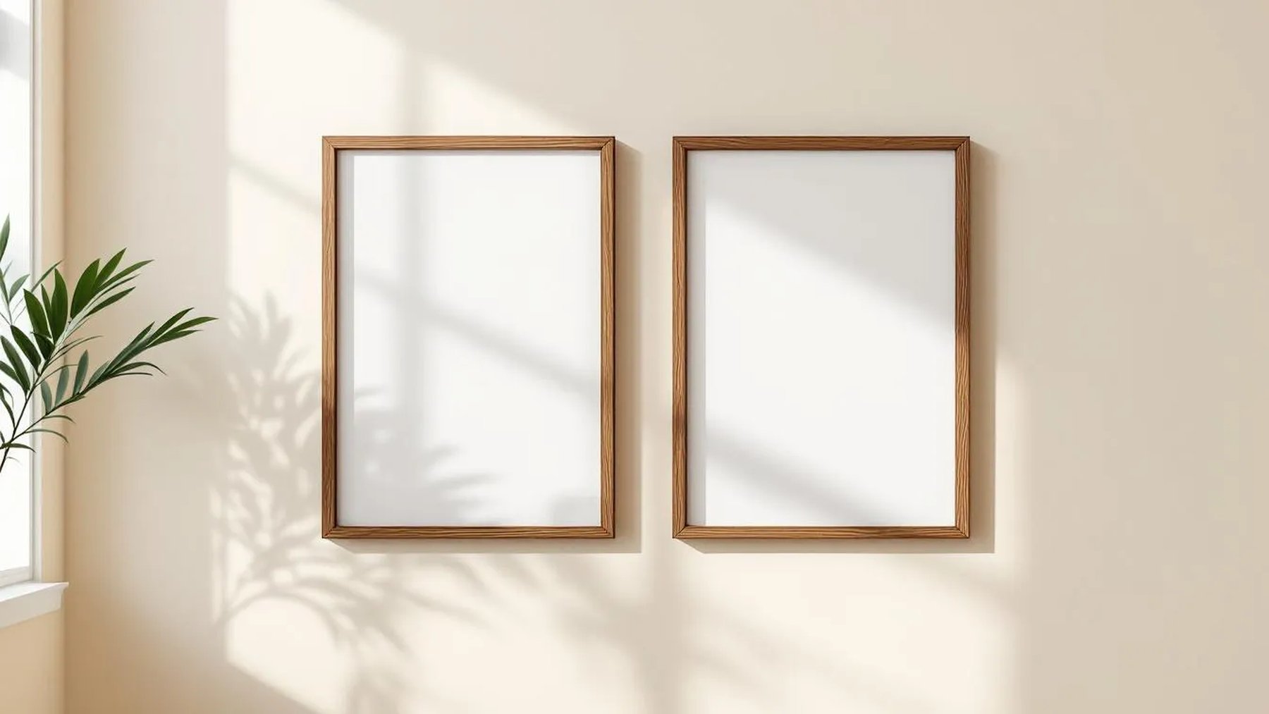 Frame Premium Interior Mockup — Espresso Frame Portrait 2:3 — Perspective View — #00149 | MockupBulk